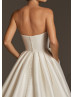 Strapless Beaded Ivory Satin Wedding Dress